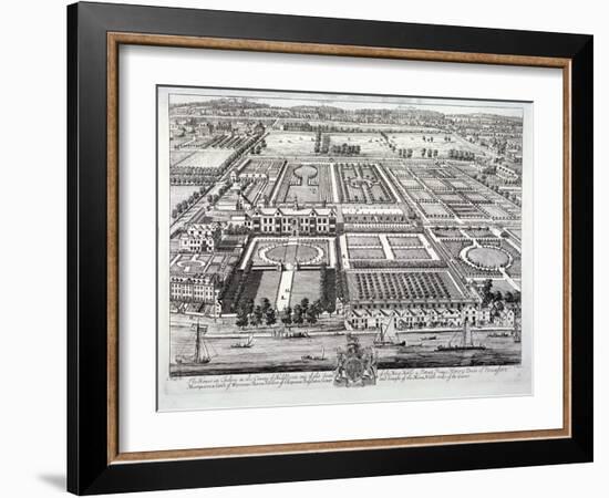 Aerial View of the Seat of the Dukes of Beaufort, Chelsea, London, C1720-Johannes Kip-Framed Giclee Print