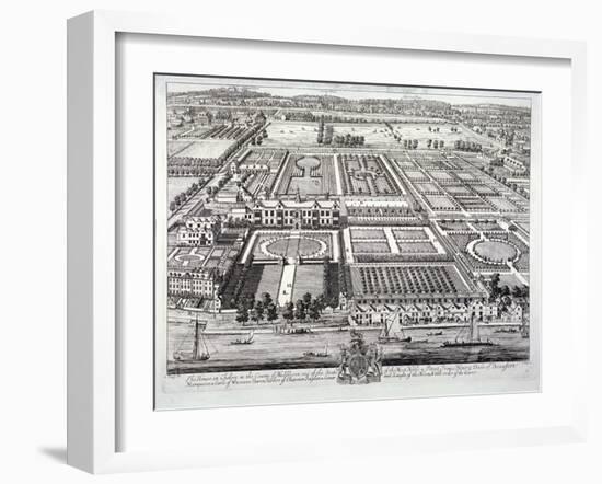 Aerial View of the Seat of the Dukes of Beaufort, Chelsea, London, C1720-Johannes Kip-Framed Giclee Print