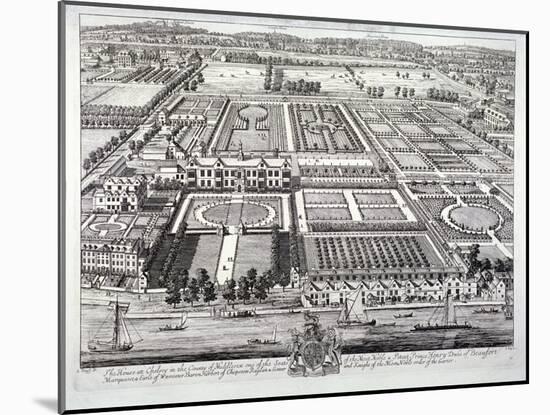 Aerial View of the Seat of the Dukes of Beaufort, Chelsea, London, C1720-Johannes Kip-Mounted Giclee Print