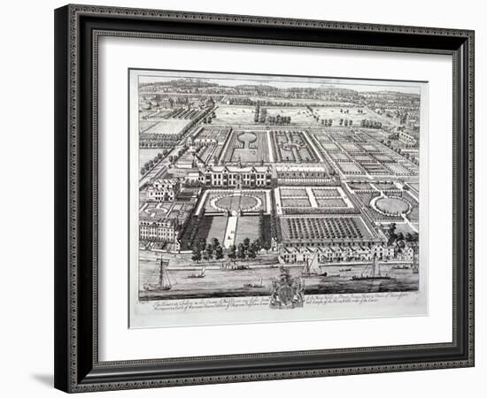 Aerial View of the Seat of the Dukes of Beaufort, Chelsea, London, C1720-Johannes Kip-Framed Giclee Print