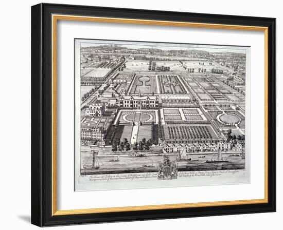 Aerial View of the Seat of the Dukes of Beaufort, Chelsea, London, C1720-Johannes Kip-Framed Giclee Print