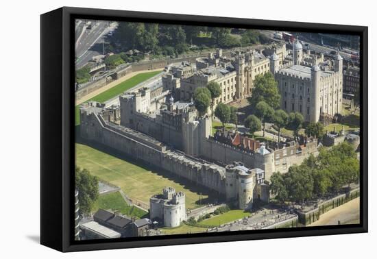 Aerial view of the Tower of London, UNESCO World Heritage Site, London, England, United Kingdom-Rolf Richardson-Framed Premier Image Canvas