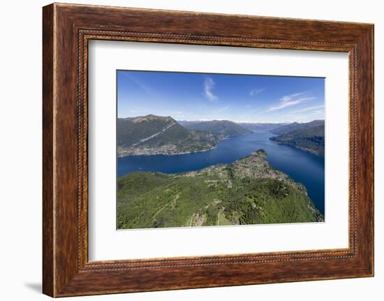 Aerial View of the Village of Bellagio Frames by the Blue Water of Lake Como on a Sunny Spring Day-Roberto Moiola-Framed Photographic Print