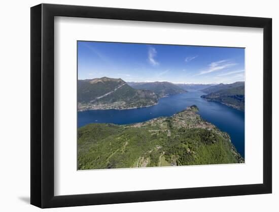 Aerial View of the Village of Bellagio Frames by the Blue Water of Lake Como on a Sunny Spring Day-Roberto Moiola-Framed Photographic Print