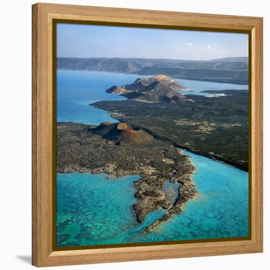 Aerial View of the Volcanic Cones at the Inlet of Ghoubbet El Kharab-Nigel Pavitt-Framed Premier Image Canvas