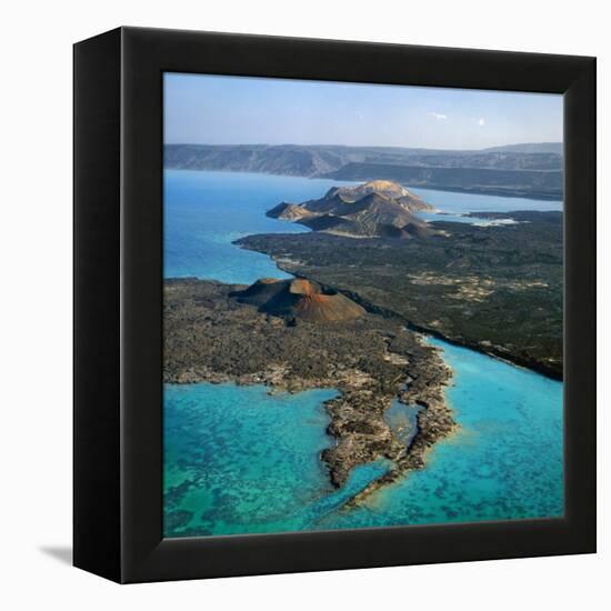 Aerial View of the Volcanic Cones at the Inlet of Ghoubbet El Kharab-Nigel Pavitt-Framed Premier Image Canvas