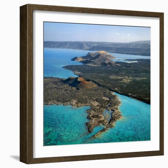 Aerial View of the Volcanic Cones at the Inlet of Ghoubbet El Kharab-Nigel Pavitt-Framed Photographic Print