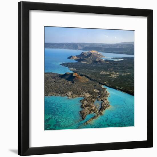 Aerial View of the Volcanic Cones at the Inlet of Ghoubbet El Kharab-Nigel Pavitt-Framed Photographic Print