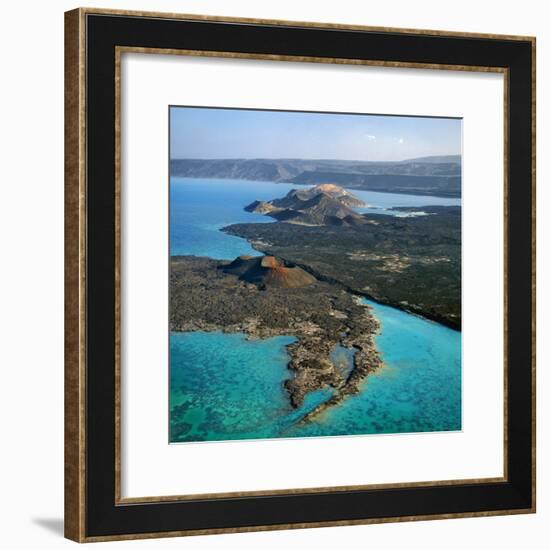 Aerial View of the Volcanic Cones at the Inlet of Ghoubbet El Kharab-Nigel Pavitt-Framed Photographic Print