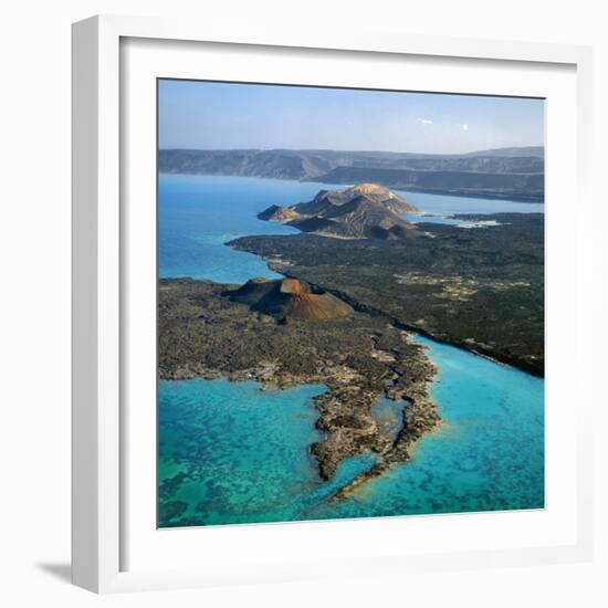 Aerial View of the Volcanic Cones at the Inlet of Ghoubbet El Kharab-Nigel Pavitt-Framed Photographic Print