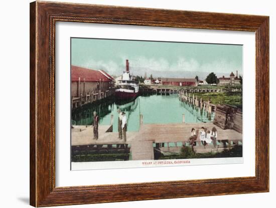 Aerial View of the Wharf - Petaluma, CA-Lantern Press-Framed Art Print