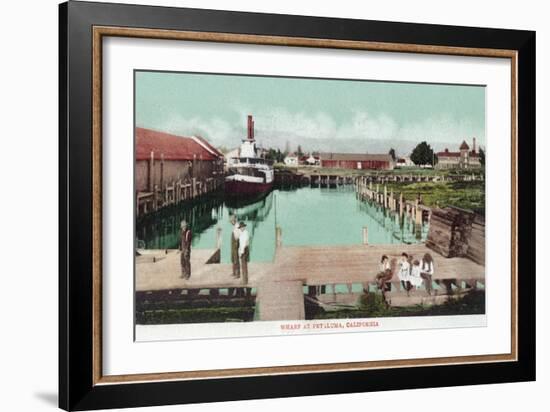 Aerial View of the Wharf - Petaluma, CA-Lantern Press-Framed Art Print