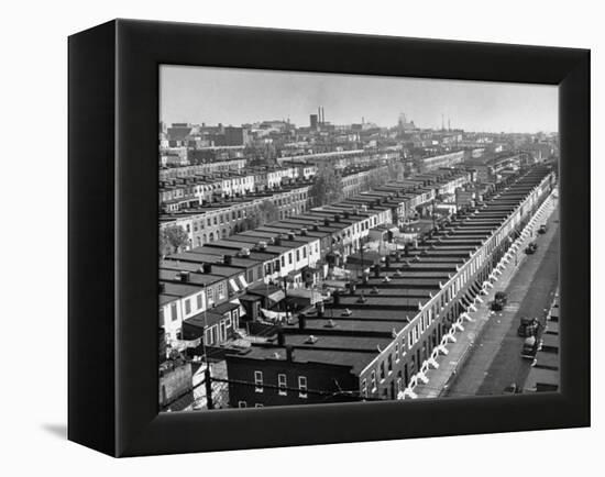 Aerial View of Town Houses in Baltimore-Dmitri Kessel-Framed Premier Image Canvas