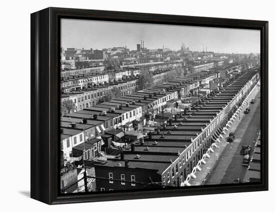 Aerial View of Town Houses in Baltimore-Dmitri Kessel-Framed Premier Image Canvas