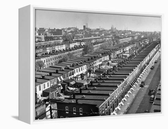 Aerial View of Town Houses in Baltimore-Dmitri Kessel-Framed Premier Image Canvas