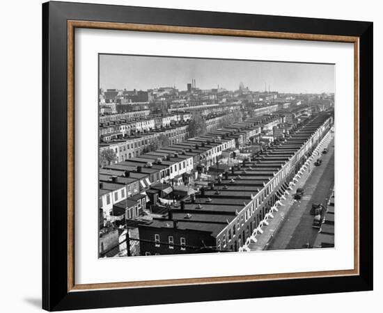 Aerial View of Town Houses in Baltimore-Dmitri Kessel-Framed Photographic Print