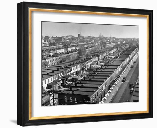 Aerial View of Town Houses in Baltimore-Dmitri Kessel-Framed Photographic Print