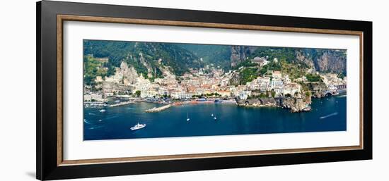 Aerial View of Towns, Amalfi, Atrani, Amalfi Coast, Salerno, Campania, Italy-null-Framed Photographic Print