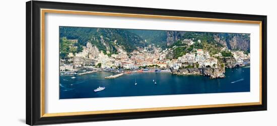 Aerial View of Towns, Amalfi, Atrani, Amalfi Coast, Salerno, Campania, Italy-null-Framed Photographic Print