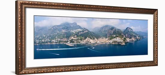 Aerial View of Towns, Amalfi, Atrani, Amalfi Coast, Salerno, Campania, Italy-null-Framed Photographic Print