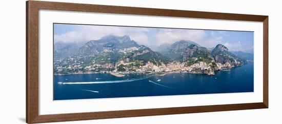 Aerial View of Towns, Amalfi, Atrani, Amalfi Coast, Salerno, Campania, Italy-null-Framed Photographic Print