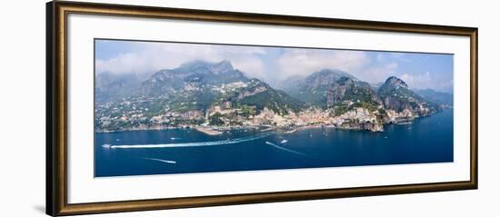 Aerial View of Towns, Amalfi, Atrani, Amalfi Coast, Salerno, Campania, Italy-null-Framed Photographic Print