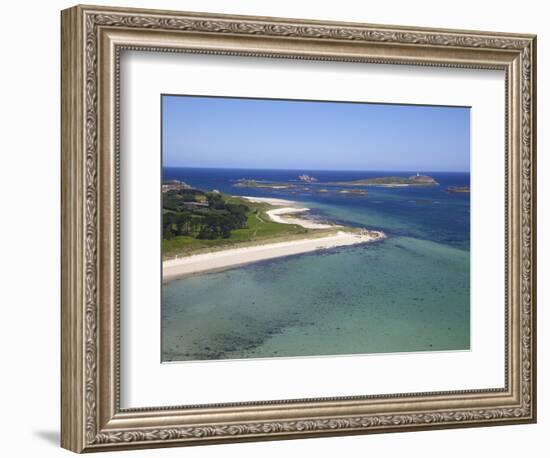 Aerial View of Tresco, Isles of Scilly, England, United Kingdom, Europe-Peter Barritt-Framed Photographic Print