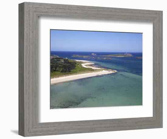 Aerial View of Tresco, Isles of Scilly, England, United Kingdom, Europe-Peter Barritt-Framed Photographic Print