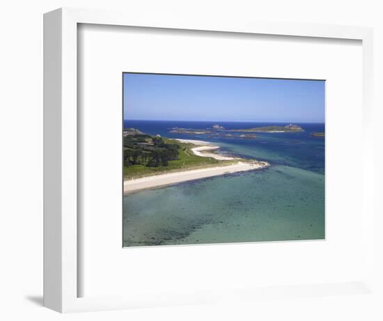 Aerial View of Tresco, Isles of Scilly, England, United Kingdom, Europe-Peter Barritt-Framed Photographic Print