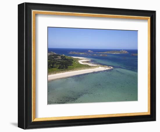 Aerial View of Tresco, Isles of Scilly, England, United Kingdom, Europe-Peter Barritt-Framed Photographic Print