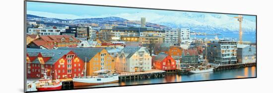 Aerial View of Tromso Cityscape at Dusk Troms Norway-vichie81-Mounted Photographic Print