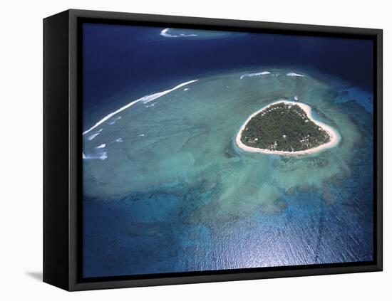 Aerial View of Tropical Island, Tavarua Island, Fiji-Neil Farrin-Framed Premier Image Canvas