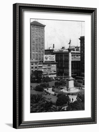 Aerial View of Union Square - San Francisco, CA-Lantern Press-Framed Art Print