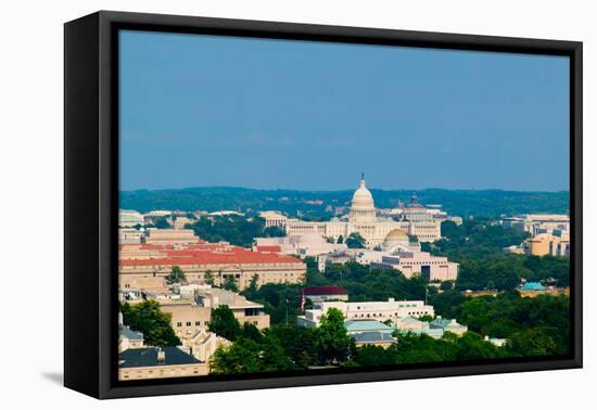 Aerial view of US Capitol from Rosslyn Virginia, Washington D.C.-null-Framed Premier Image Canvas