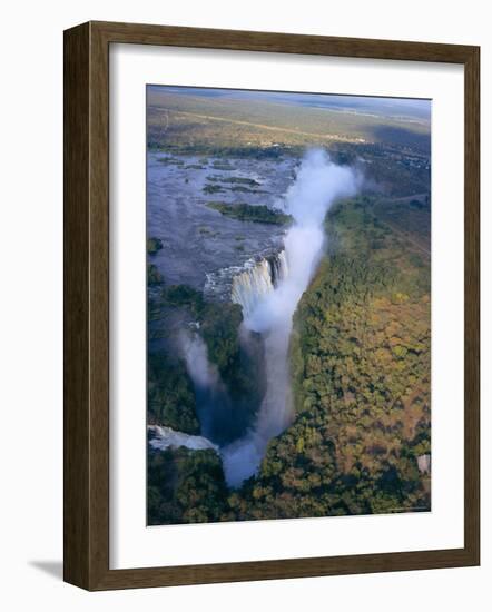 Aerial View of Victoria Falls, Zimbabwe-Geoff Renner-Framed Photographic Print