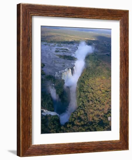 Aerial View of Victoria Falls, Zimbabwe-Geoff Renner-Framed Photographic Print