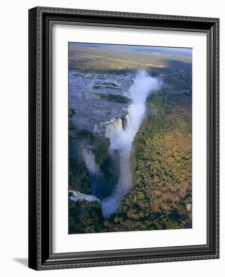 Aerial View of Victoria Falls, Zimbabwe-Geoff Renner-Framed Photographic Print