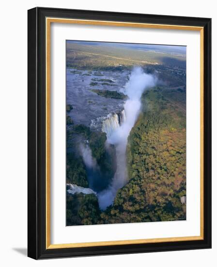 Aerial View of Victoria Falls, Zimbabwe-Geoff Renner-Framed Photographic Print