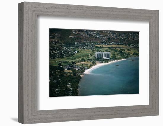 Aerial View of Waikiki Beach-Bettmann-Framed Photographic Print