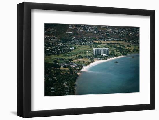 Aerial View of Waikiki Beach-Bettmann-Framed Photographic Print