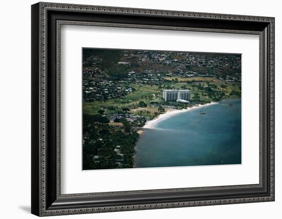 Aerial View of Waikiki Beach-Bettmann-Framed Photographic Print