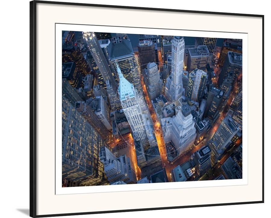 Aerial View Of Wall Street Framed Art Print By Cameron Davidson Aerial View Of Wall Streetby Cameron Davidson