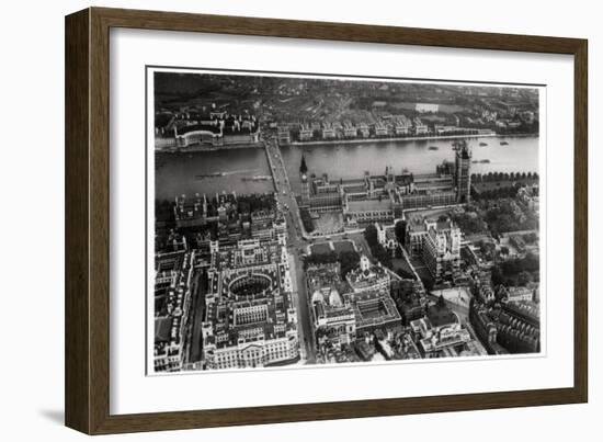 Aerial View of Westminster, London, from a Zeppelin, 1931-null-Framed Giclee Print