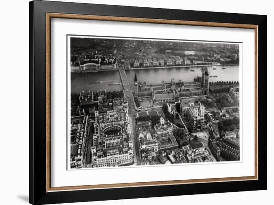 Aerial View of Westminster, London, from a Zeppelin, 1931-null-Framed Giclee Print