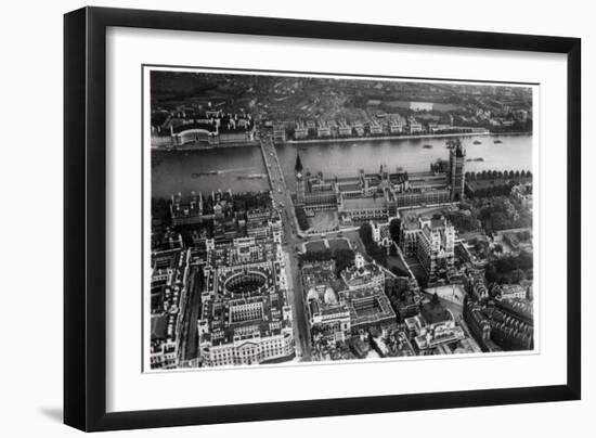 Aerial View of Westminster, London, from a Zeppelin, 1931-null-Framed Giclee Print