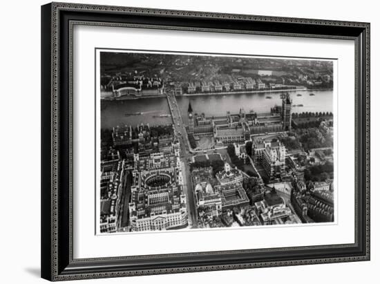 Aerial View of Westminster, London, from a Zeppelin, 1931-null-Framed Giclee Print