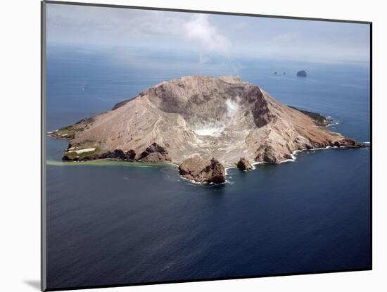 Aerial View of White Island Volcano with Central Acidic Crater Lake, Bay of Plenty, New Zealand-Stocktrek Images-Mounted Photographic Print