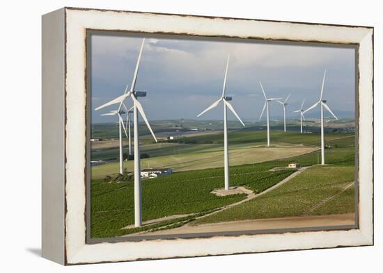 Aerial View of Wind Turbines, Andalusia, Spain-Peter Adams-Framed Premier Image Canvas