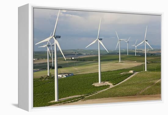 Aerial View of Wind Turbines, Andalusia, Spain-Peter Adams-Framed Premier Image Canvas