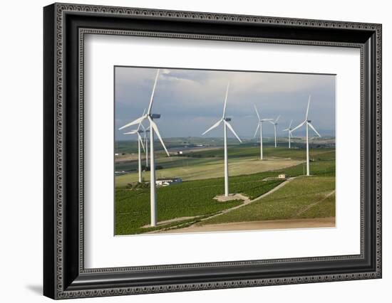 Aerial View of Wind Turbines, Andalusia, Spain-Peter Adams-Framed Photographic Print